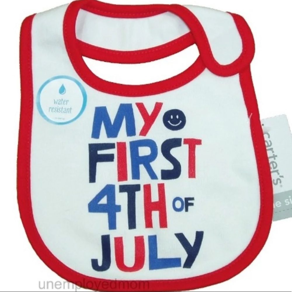 My First 4th July Baby Bib Girls Boys Patriotic Holiday Independence Day